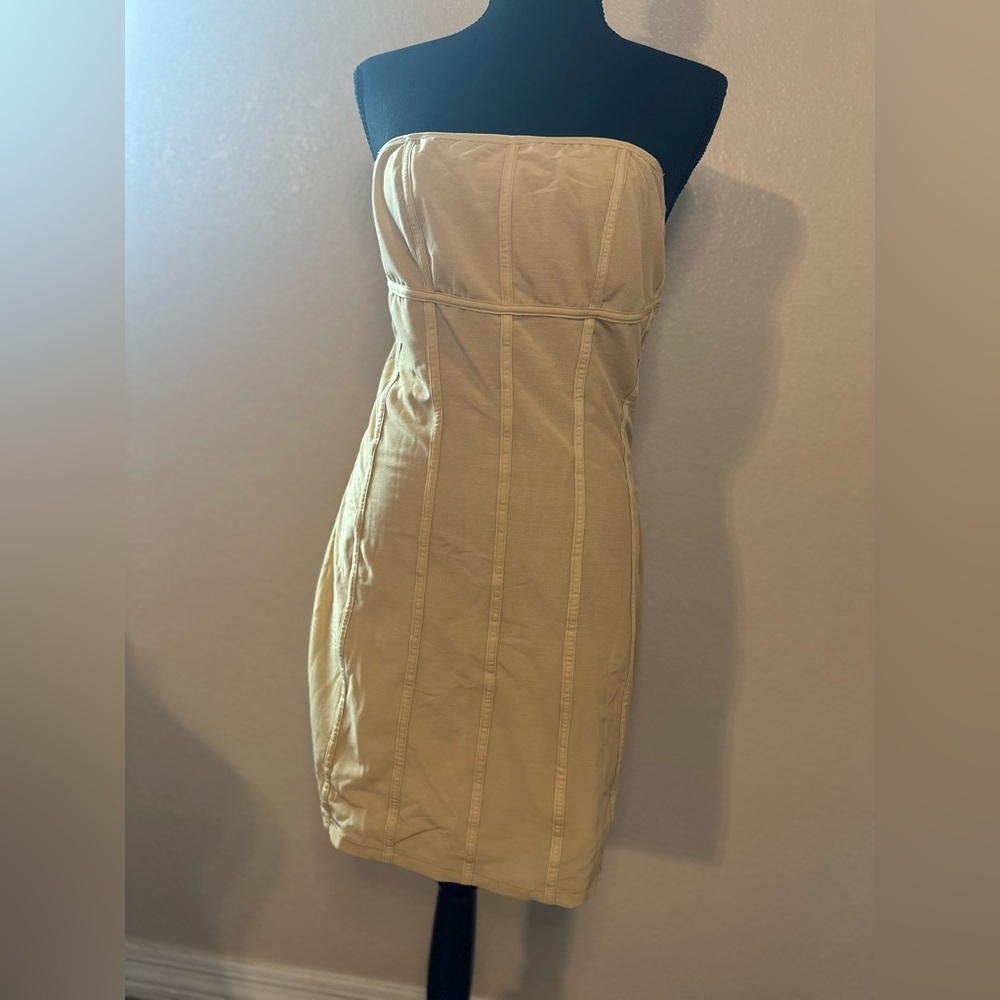 Women's Bodycon Strapless/Strapped Nude Dress